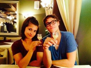 Unser erster Wodka - in einem sowjetischen Restaurant, mit Meerrettich gemischt