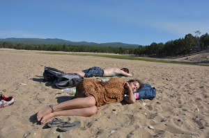 schlafen am Strand