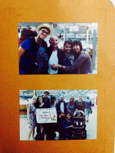 Beim Abschied vor der Weltreise. Die Polaroid Bilder reisen mit