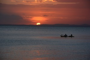 Sonnenuntergang: bald Tanker statt Kayaks