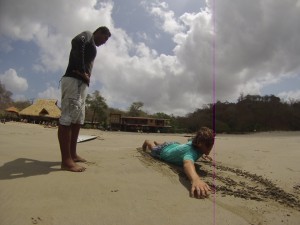 Trockenübung am Strand: Nicht mal da einfach...